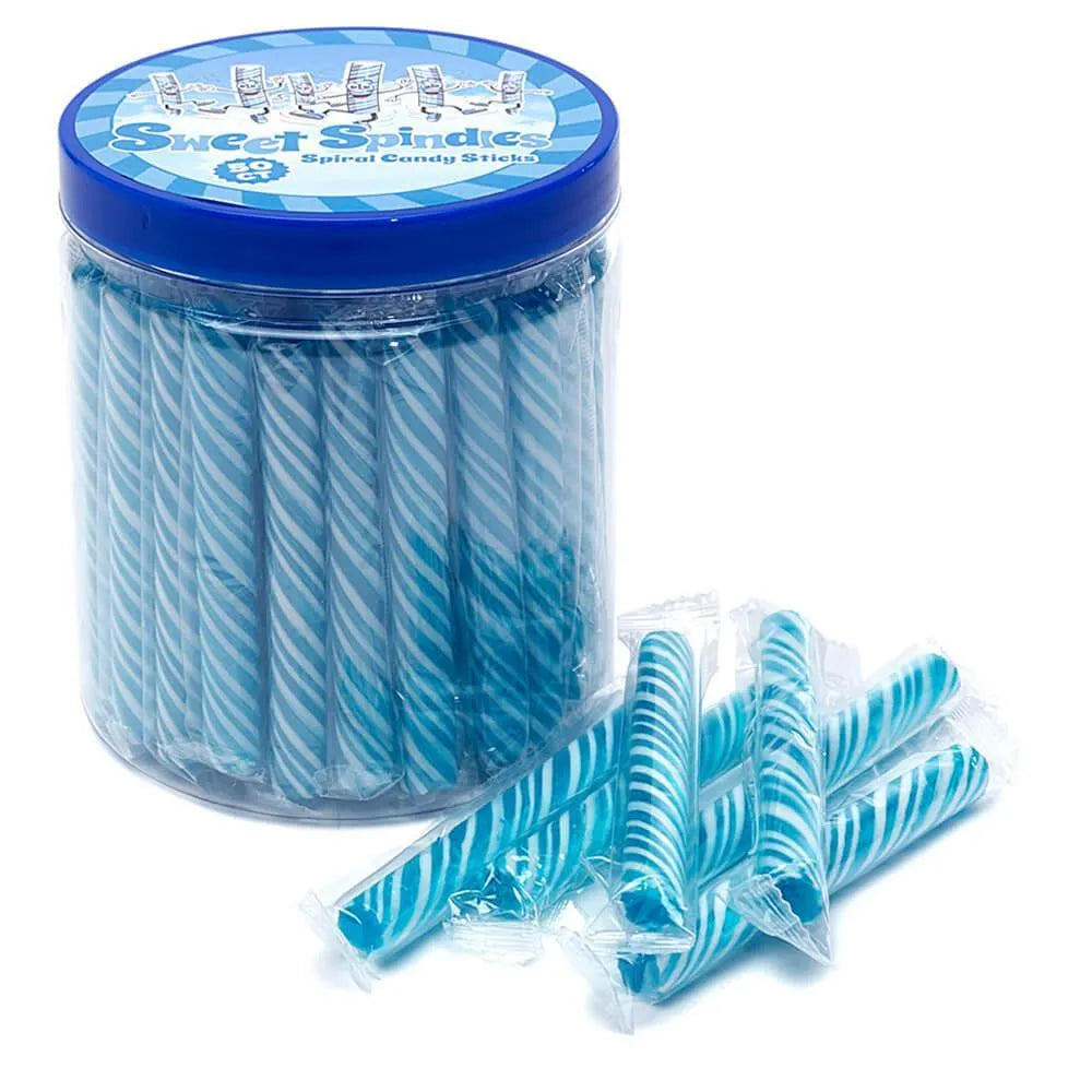 Sweet Spindles Mini Hard Candy Sticks - Blueberry: 50-Piece Jar