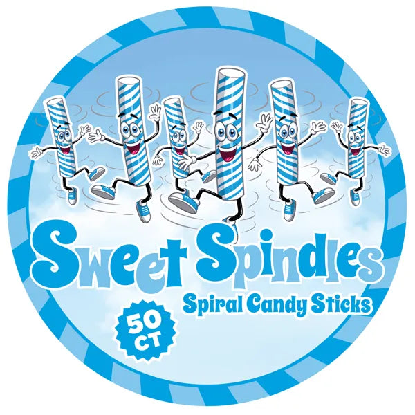 Sweet Spindles Mini Hard Candy Sticks - Blueberry: 50-Piece Jar