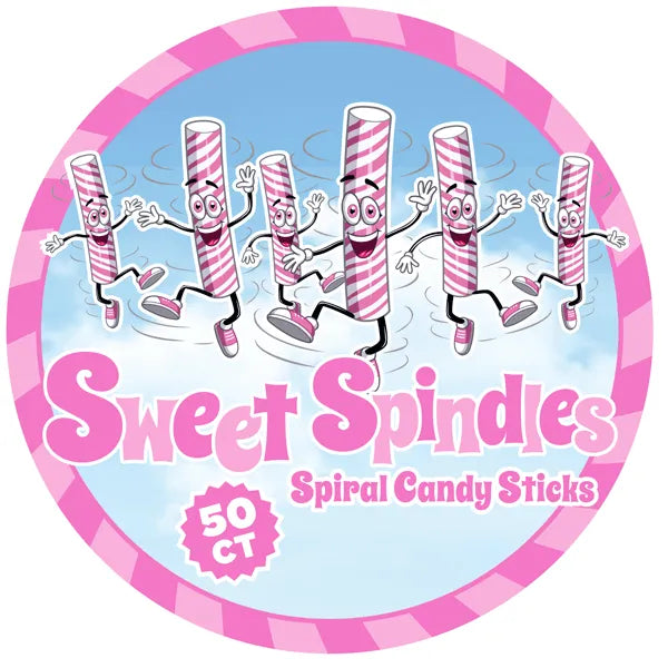 Sweet Spindles Mini Hard Candy Sticks - Cherry: 50-Piece Jar