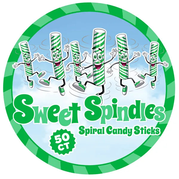 Sweet Spindles Mini Hard Candy Sticks - Lime: 50-Piece Jar