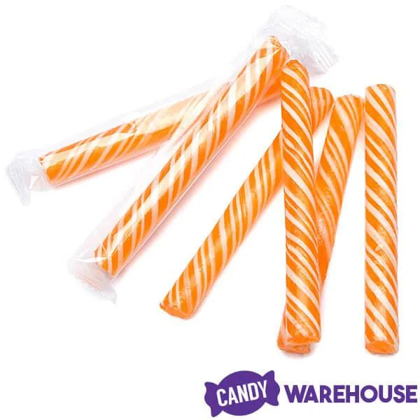 Sweet Spindles Mini Hard Candy Sticks - Orange: 50-Piece Jar