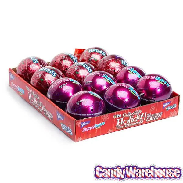 SweeTarts and Nerds Candy Tin Christmas Ornaments: 12-Piece Box