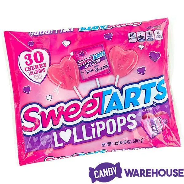 SweeTarts Heart Lollipops: 30-Piece Bag