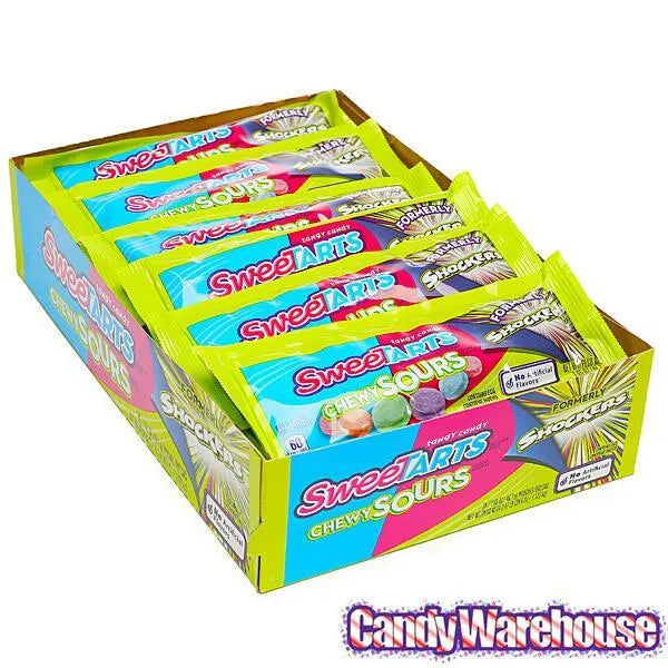 SweeTarts Shockers Chewy Sours Candy Packs: 24-Piece Box