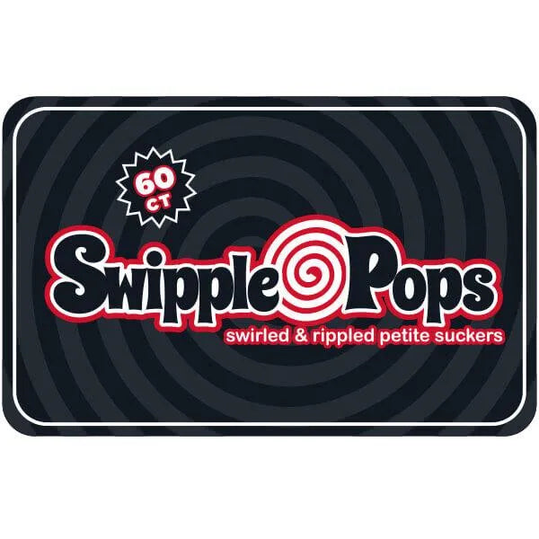 Swipple Pops Petite Swirl Ripple Lollipops - Black Cherry: 60-Piece Tub