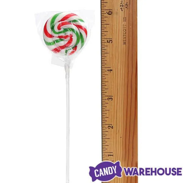 Swipple Pops Petite Swirl Ripple Lollipops - Christmas Cherry: 60-Piece Tub