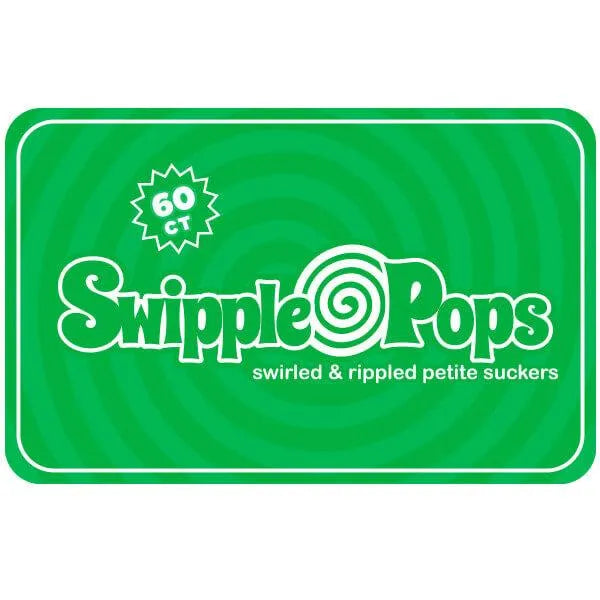 Swipple Pops Petite Swirl Ripple Lollipops - Green Lime: 60-Piece Tub