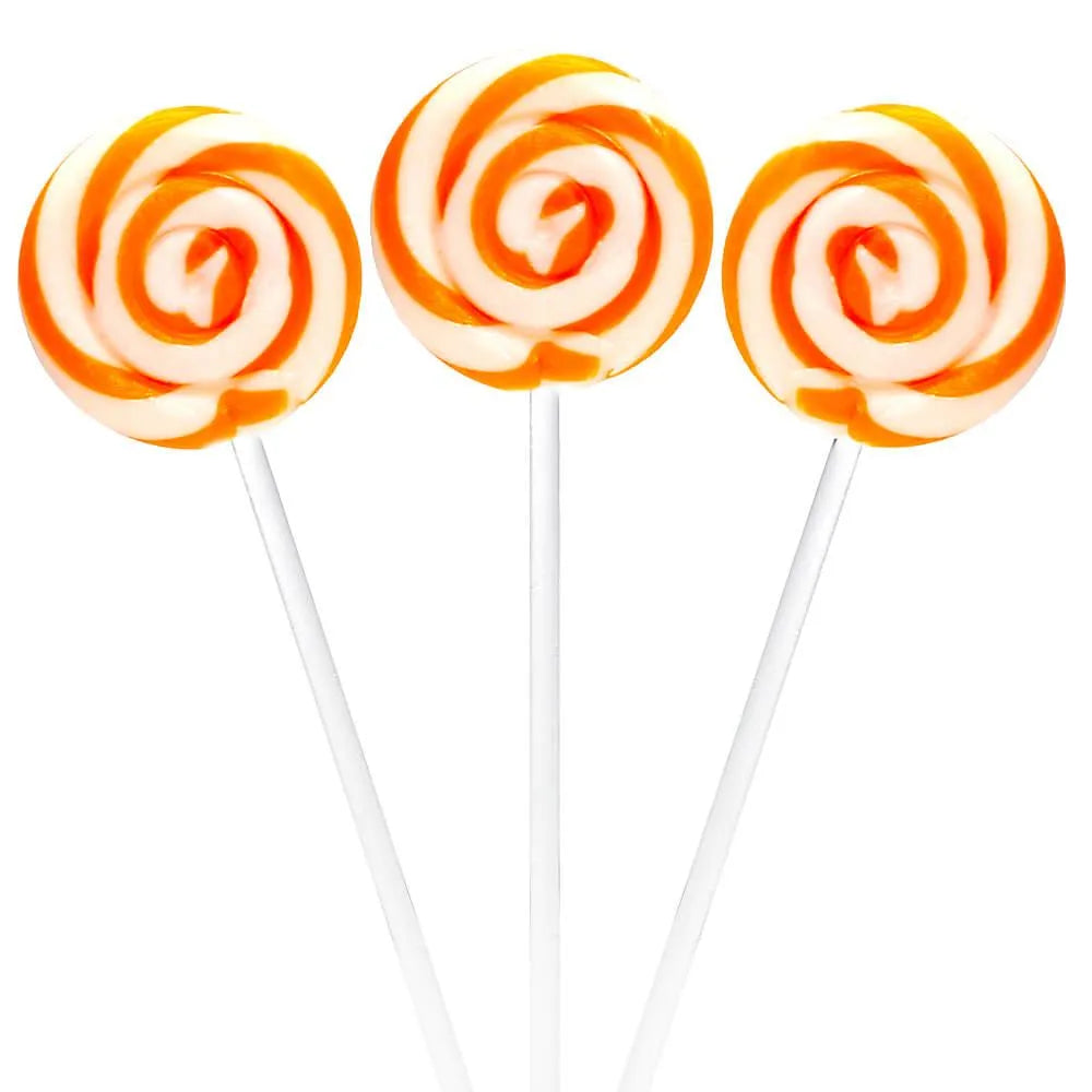 Swipple Pops Petite Swirl Ripple Lollipops - Orange: 60-Piece Tub