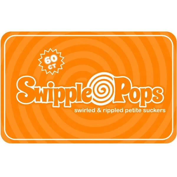 Swipple Pops Petite Swirl Ripple Lollipops - Orange: 60-Piece Tub