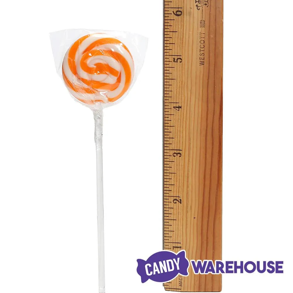 Swipple Pops Petite Swirl Ripple Lollipops - Orange: 60-Piece Tub