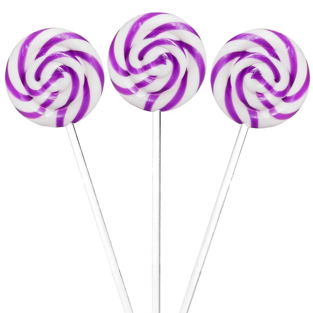 Swipple Pops Petite Swirl Ripple Lollipops - Purple Grape: 60-Piece Tub