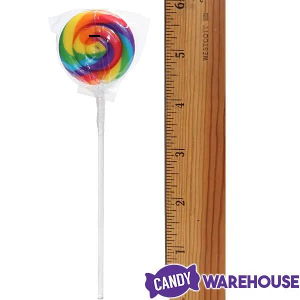 Swipple Pops Petite Swirl Ripple Lollipops - Rainbow Cherry: 60-Piece Tub