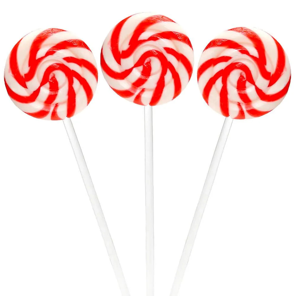 Swipple Pops Petite Swirl Ripple Lollipops - Red Cherry: 60-Piece Tub