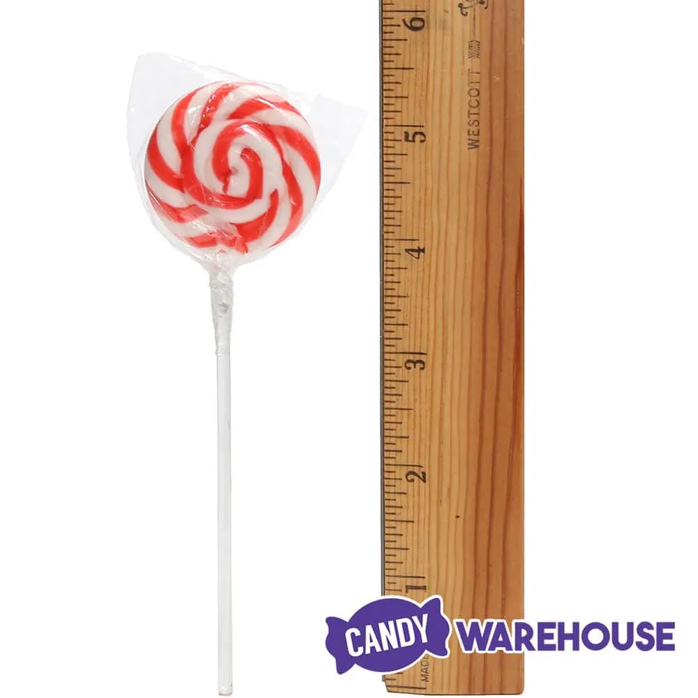 Swipple Pops Petite Swirl Ripple Lollipops - Red Cherry: 60-Piece Tub