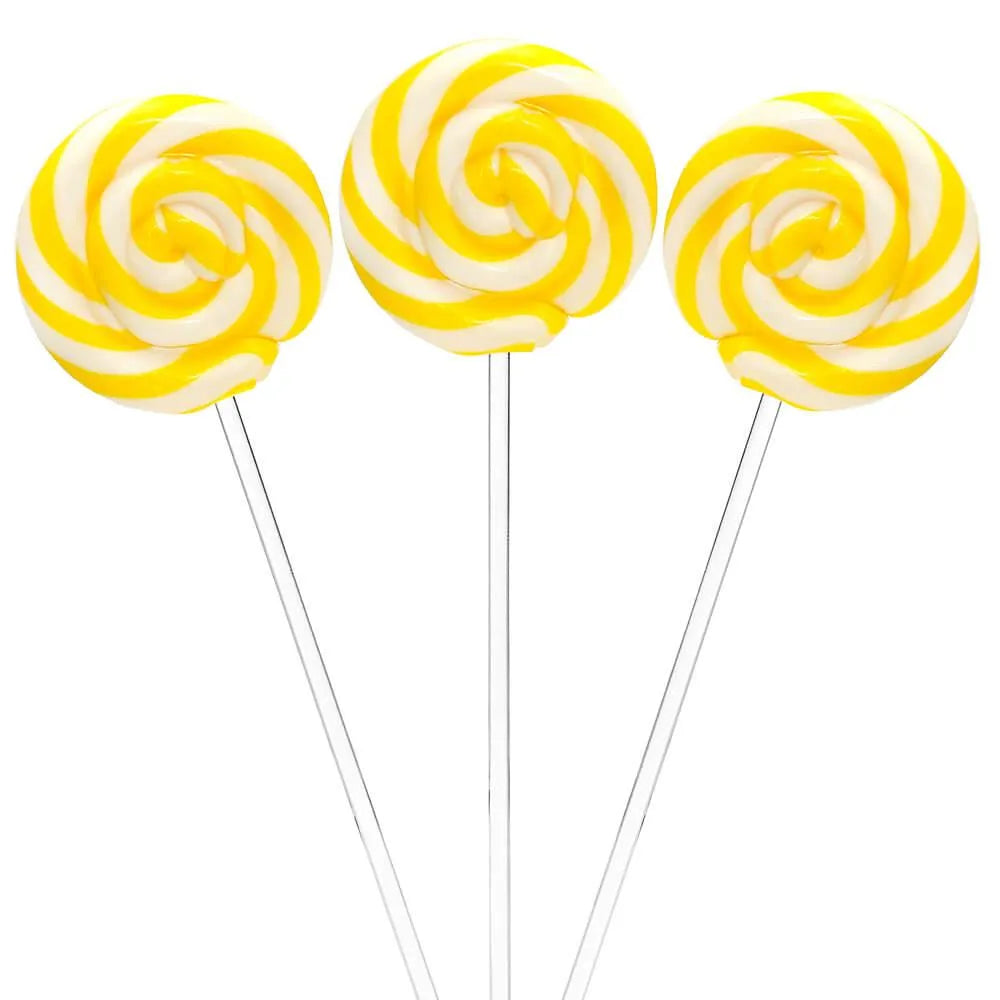 Swipple Pops Petite Swirl Ripple Lollipops - Yellow Banana: 60-Piece Tub