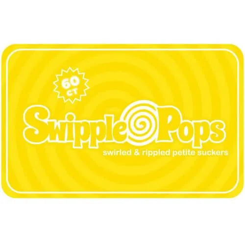 Swipple Pops Petite Swirl Ripple Lollipops - Yellow Banana: 60-Piece Tub