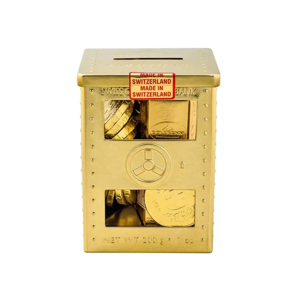 Swiss Chocolate Gold Coins Mini Bank