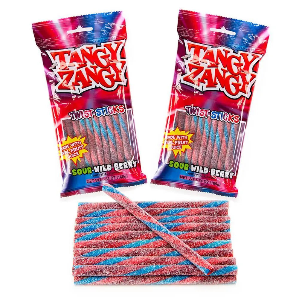 Tangy Zangy Twisties Candy Sour Wild Berry: 3LB Box