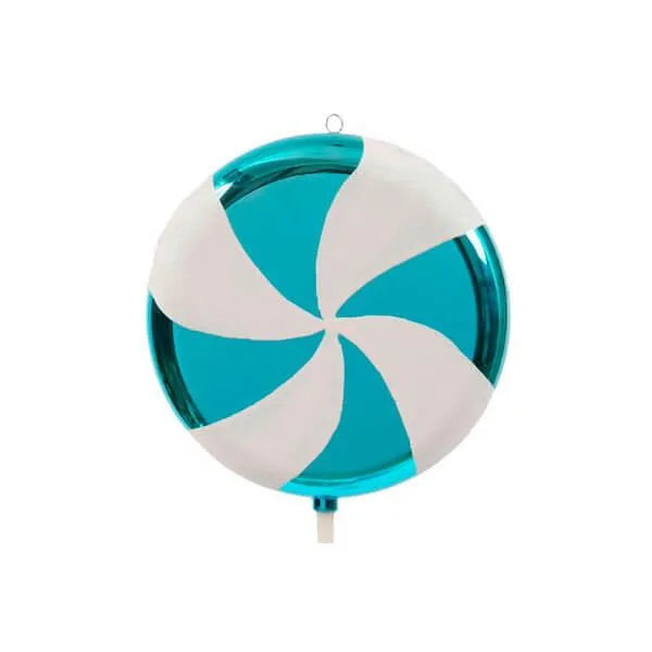 Teal Blue Swirl Plastic Candy Lollipop - 24 Inch