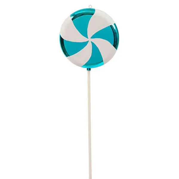 Teal Blue Swirl Plastic Candy Lollipop - 24 Inch