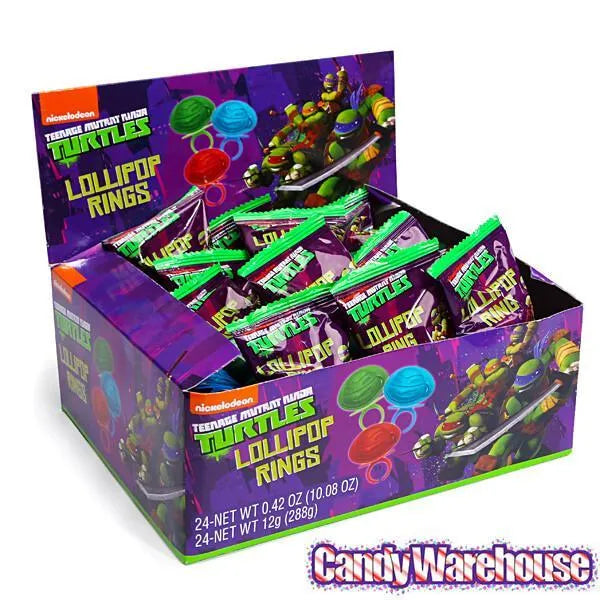 Teenage Mutant Ninja Turtles Lollipop Candy Rings: 24-Piece Display