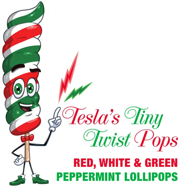 Tesla's Tiny Twist Pops - Christmas Peppermint: 48-Piece Jar