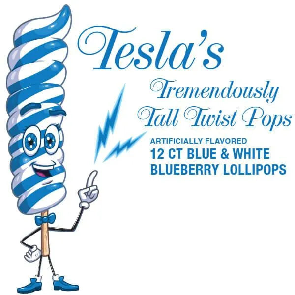 Tesla's Tremendously Tall 3-Ounce Twist Pops - Blueberry: 12-Piece Box