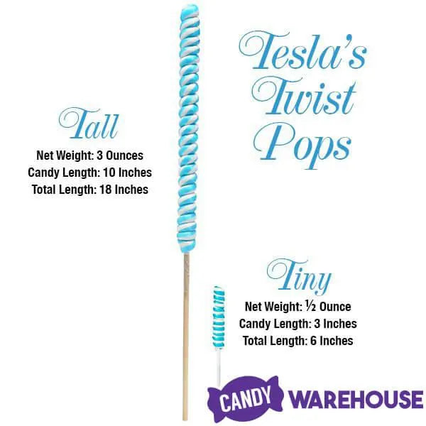 Tesla's Tremendously Tall 3-Ounce Twist Pops - Cherry: 12-Piece Box