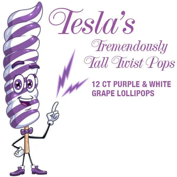 Tesla's Tremendously Tall 3-Ounce Twist Pops - Grape: 12-Piece Box