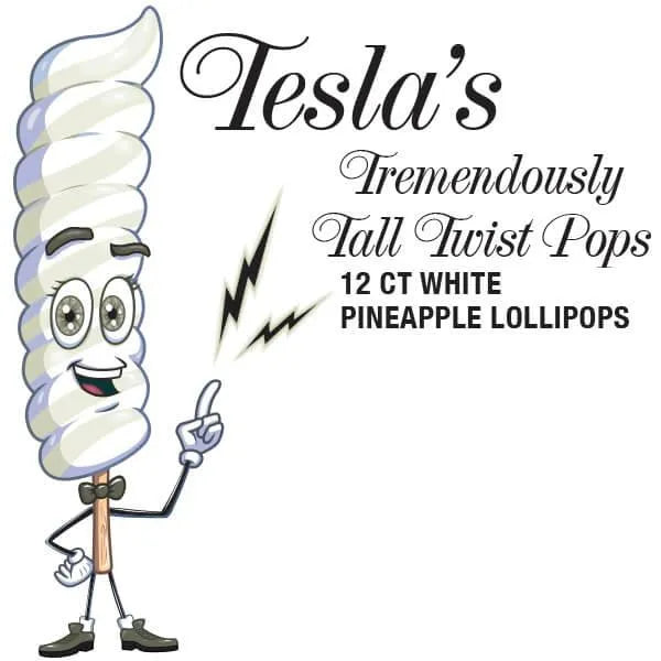 Tesla's Tremendously Tall 3-Ounce Twist Pops - Pineapple: 12-Piece Box