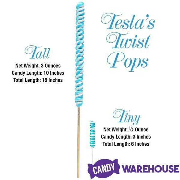 Tesla's Tremendously Tall 3-Ounce Twist Pops - Rainbow Cherry: 12-Piece Box