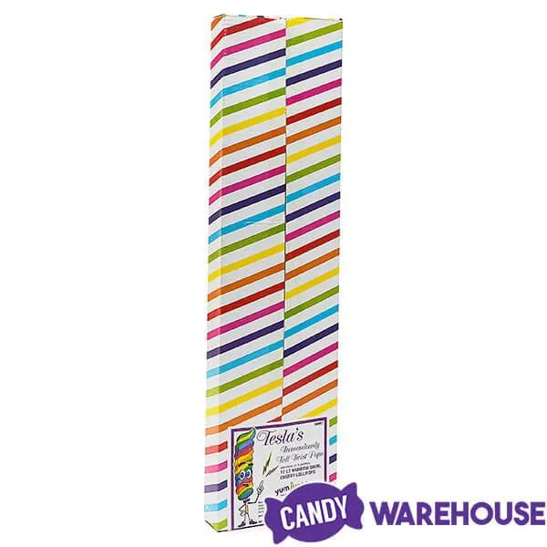 Tesla's Tremendously Tall 3-Ounce Twist Pops - Rainbow Cherry: 12-Piece Box