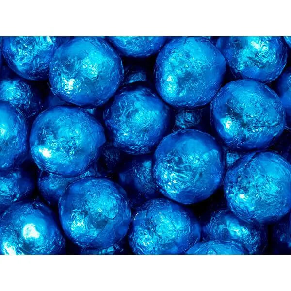 Thompson Blue Foiled Milk Chocolate Balls: 5LB Bag