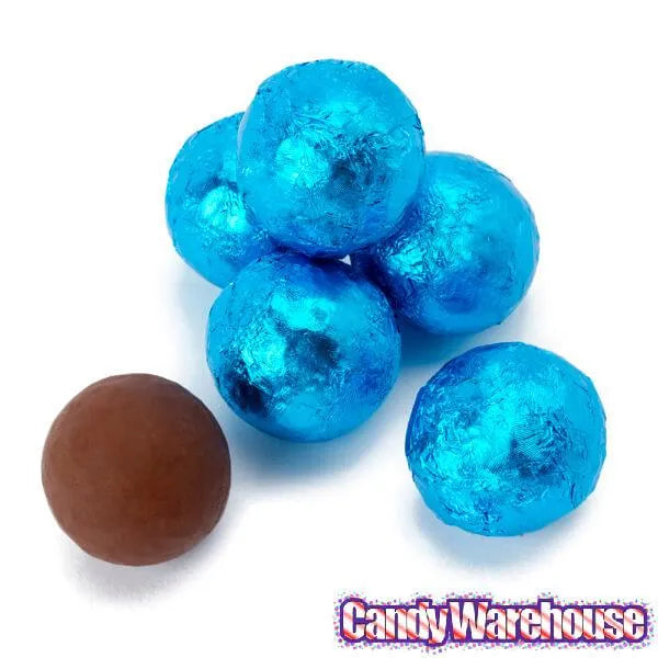 Thompson Blue Foiled Milk Chocolate Balls: 5LB Bag