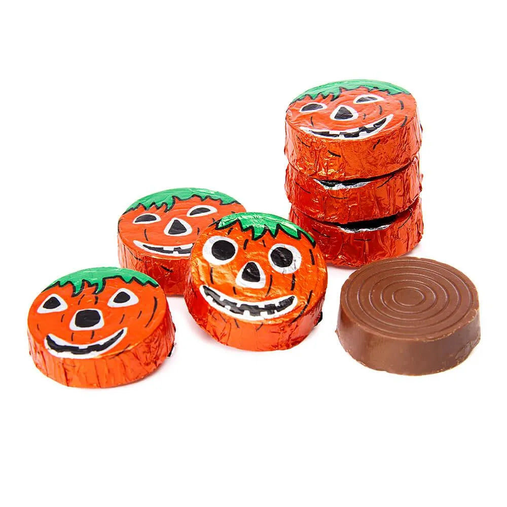 Thompson Foiled Crispy Milk Chocolate Halloween Pumpkin Discs: 5LB Bag