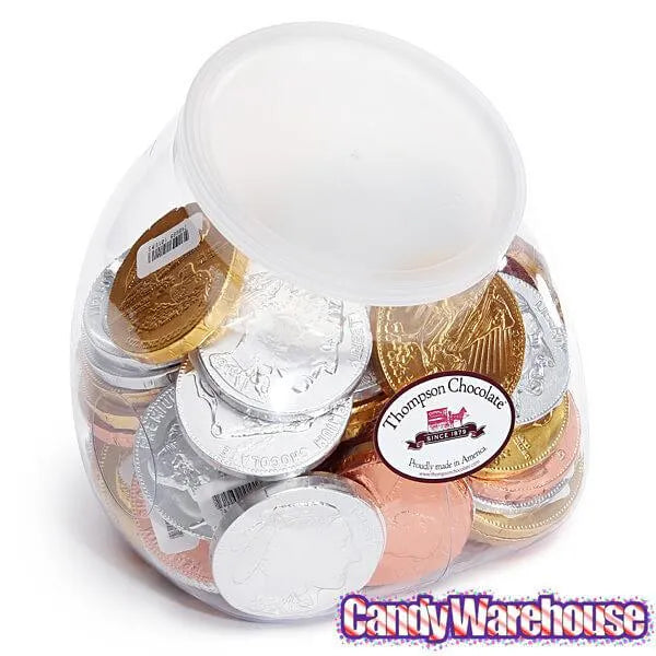 Thompson Foiled Extra Large Milk Chocolate Coins: 72-Piece Tub