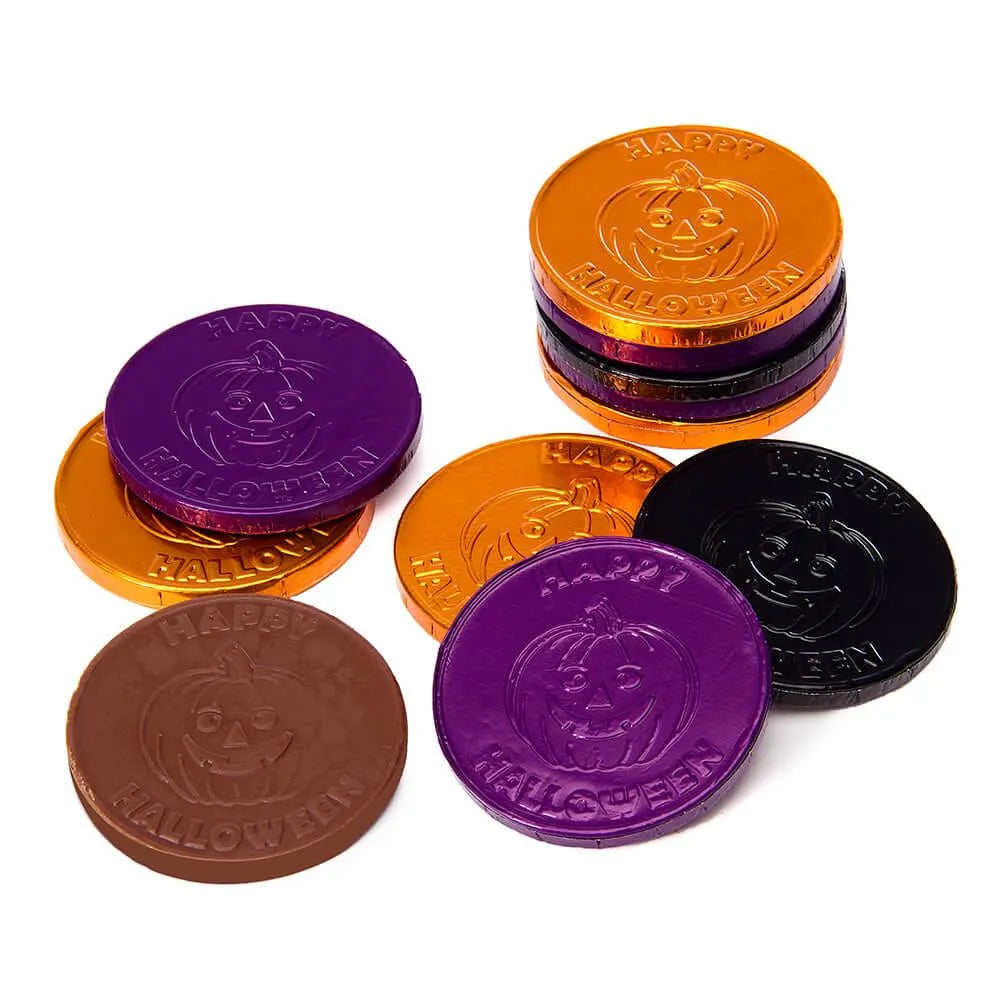 Thompson Foiled Milk Chocolate Halloween Coins: 5LB Bag