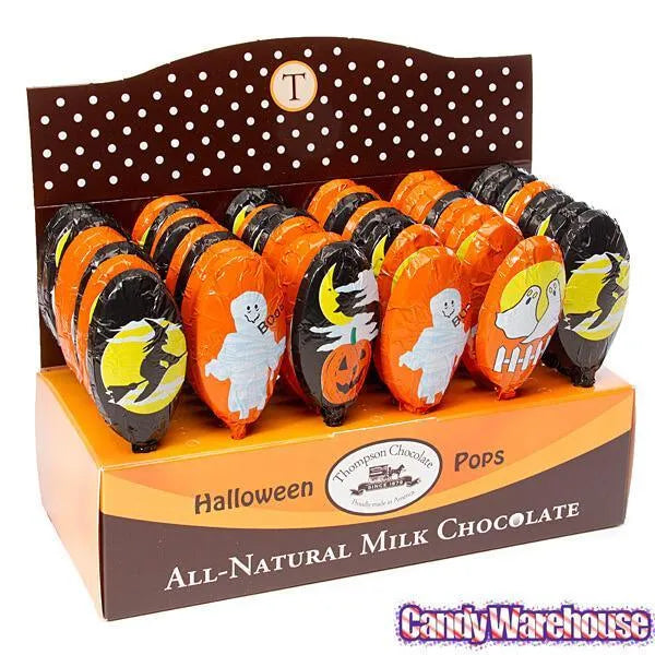 Thompson Foiled Milk Chocolate Halloween Pops: 48-Piece Display