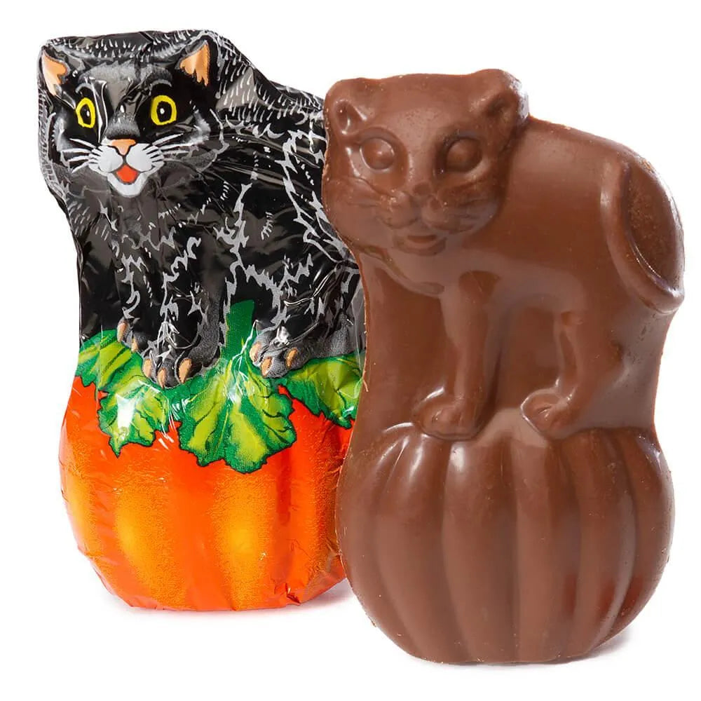 Thompson Foiled Milk Chocolate Jack-O-Kitty Cats: 24-Piece Display