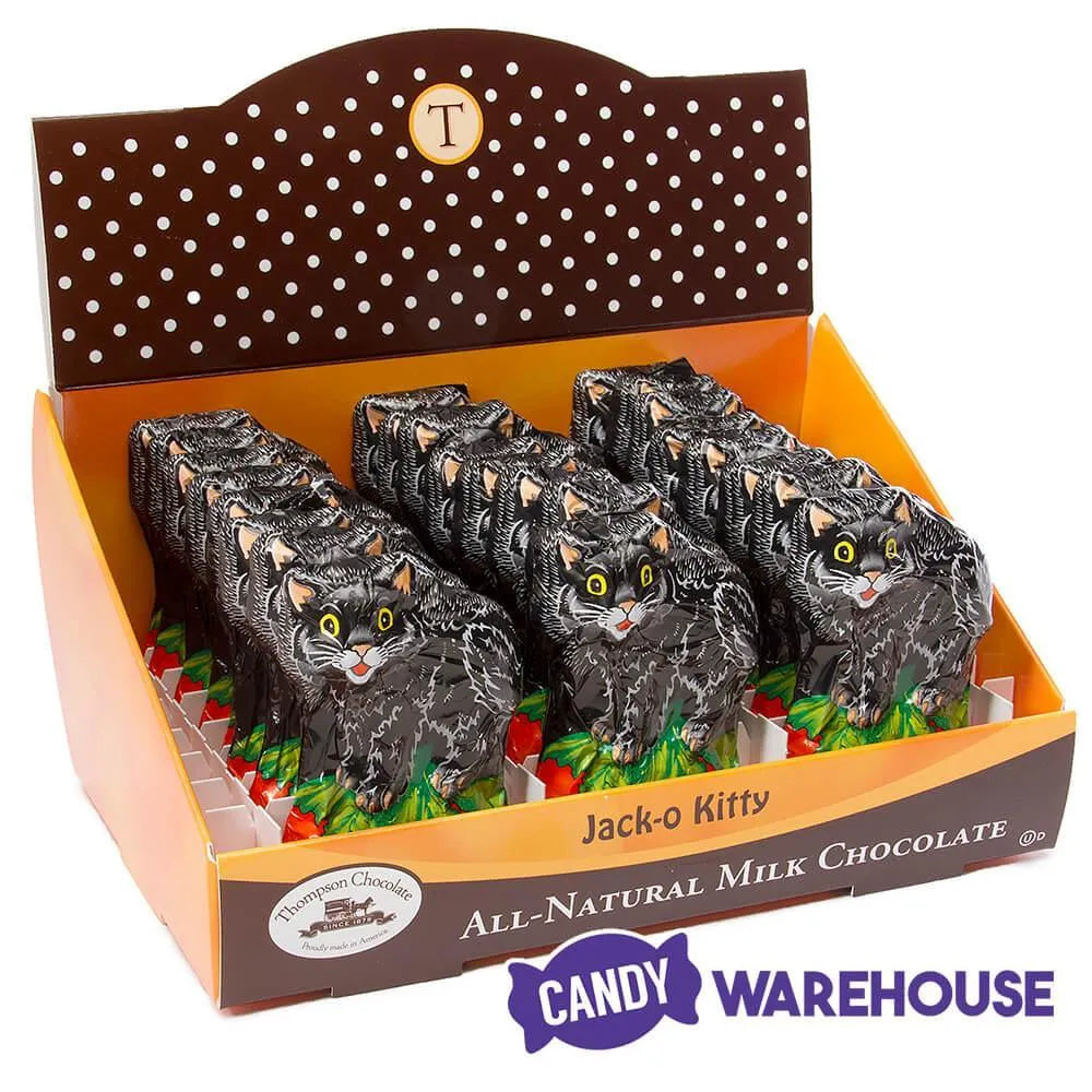 Thompson Foiled Milk Chocolate Jack-O-Kitty Cats: 24-Piece Display