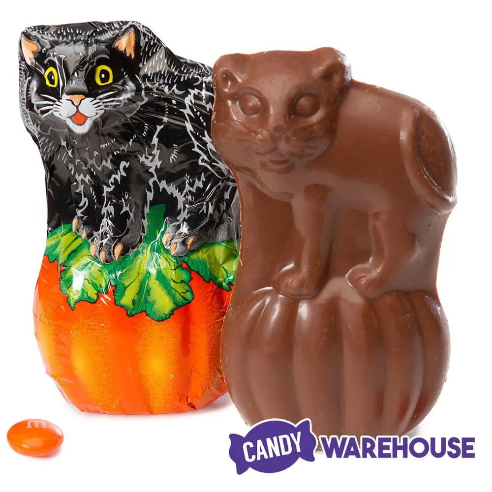 Thompson Foiled Milk Chocolate Jack-O-Kitty Cats: 24-Piece Display