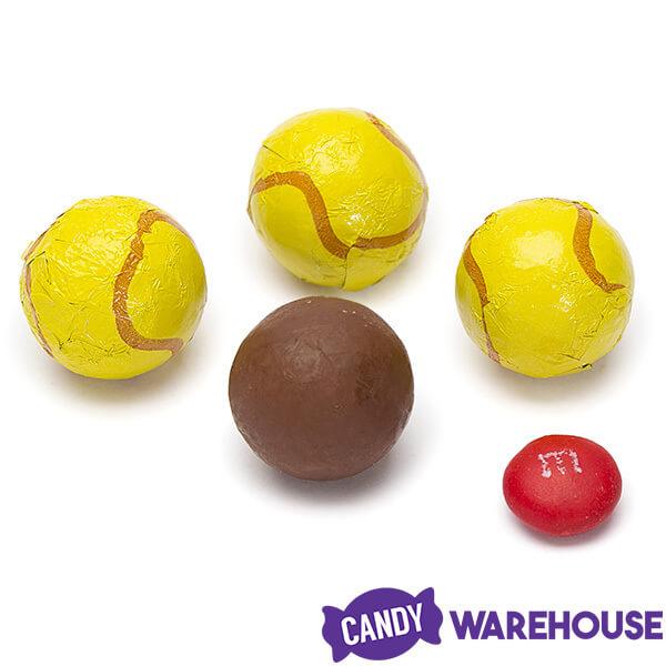 Thompson Foiled Milk Chocolate Tennis Balls: 5LB Bag