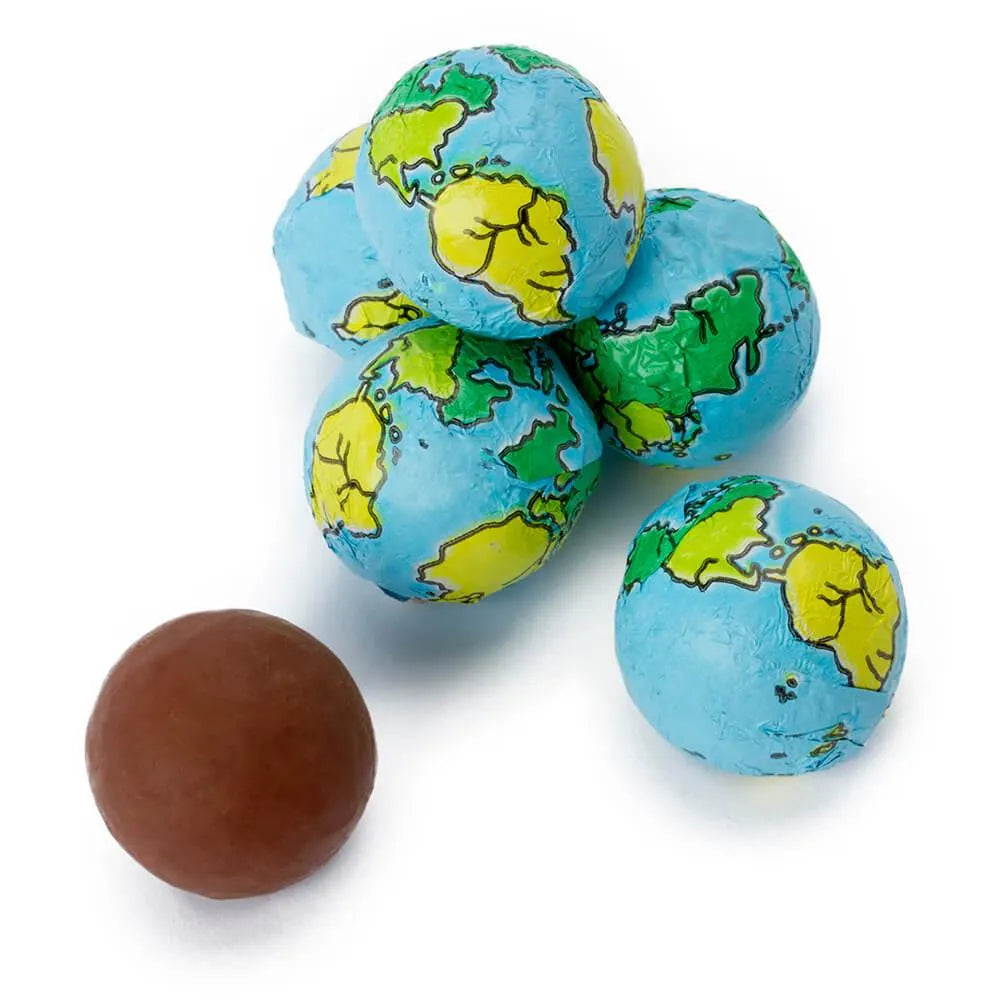 Thompson Globe Foiled Milk Chocolate Earth Balls: 5LB Bag