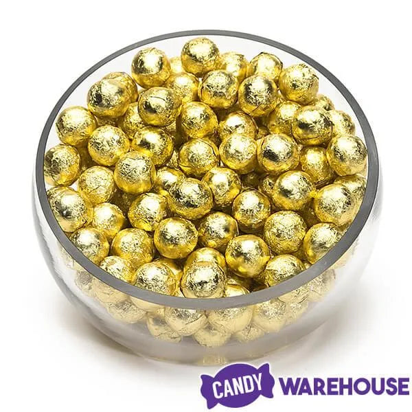 Thompson Gold Foiled Milk Chocolate Balls: 5LB Bag