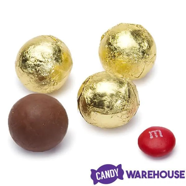 Thompson Gold Foiled Milk Chocolate Balls: 5LB Bag