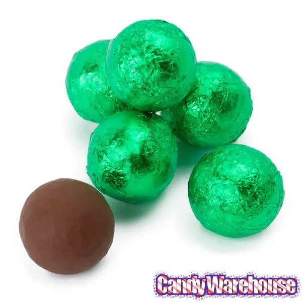 Thompson Green Foiled Milk Chocolate Balls: 5LB Bag