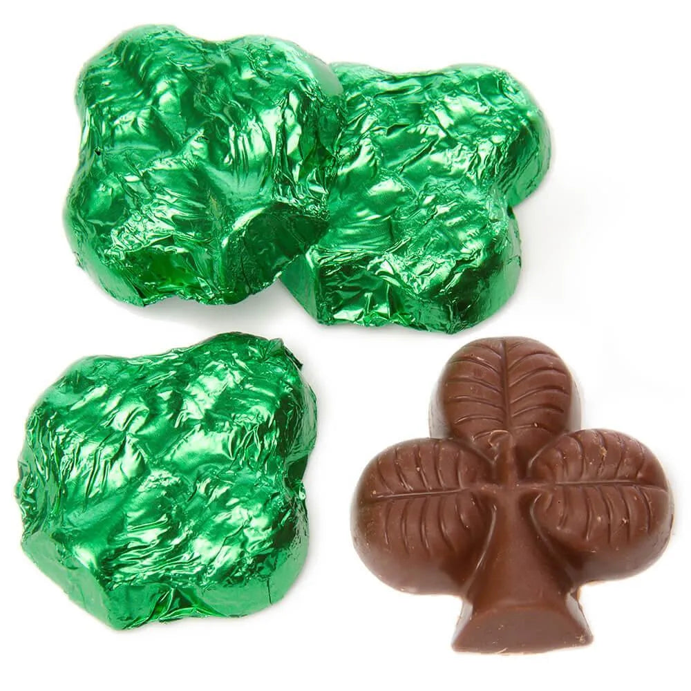 Thompson Green Foiled Milk Chocolate Shamrocks: 5LB Bag