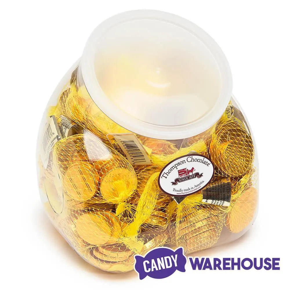 Thompson Hanukkah Gelt Gold Foiled Milk Chocolate Coins 1-Ounce Mesh Bags: 30-Piece Tub