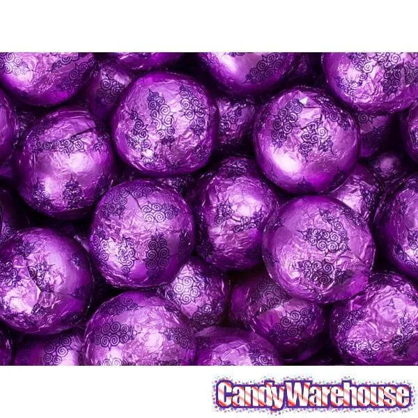 Thompson Purple Foiled Milk Chocolate Balls: 5LB Bag