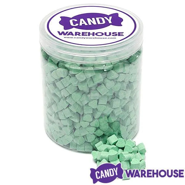 Tiny Sugar Candy Hearts - Green: 1.5LB Jar